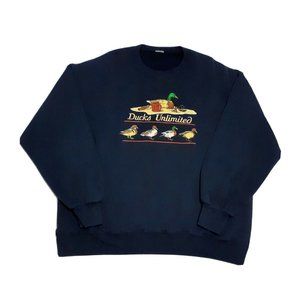 Vintage 90s Ducks Unlimited Sweatshirt XL Blue